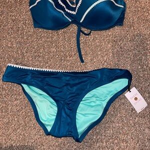 Shade and Shore Teal and Aqua Bikini Set